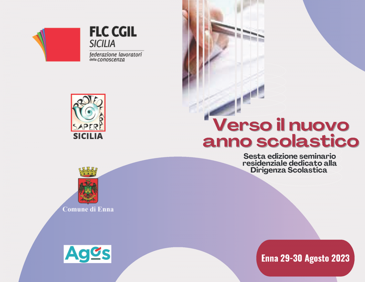 Scuola: Verso il nuovo anno scolastico, seminario della Flc Cgil Sicilia a Enna, 29 e 30 agosto